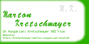 marton kretschmayer business card